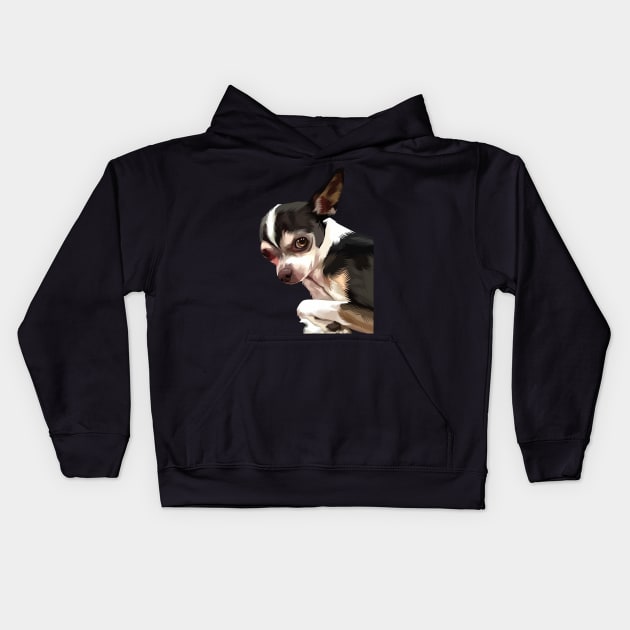 cute puppy-vector art the dog Kids Hoodie by ビーズ